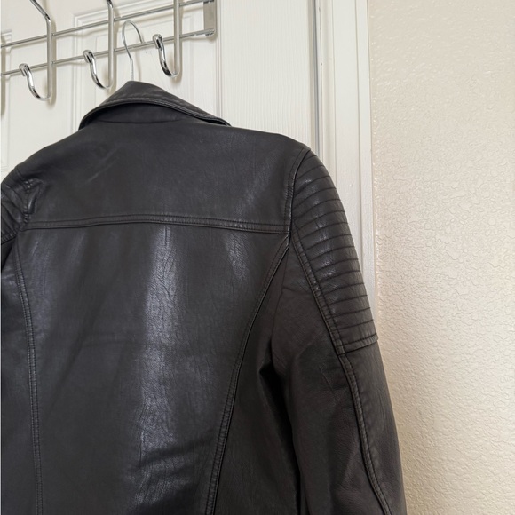 Topshop Black Moto Leather Biker Jacket - Picture 7 of 7